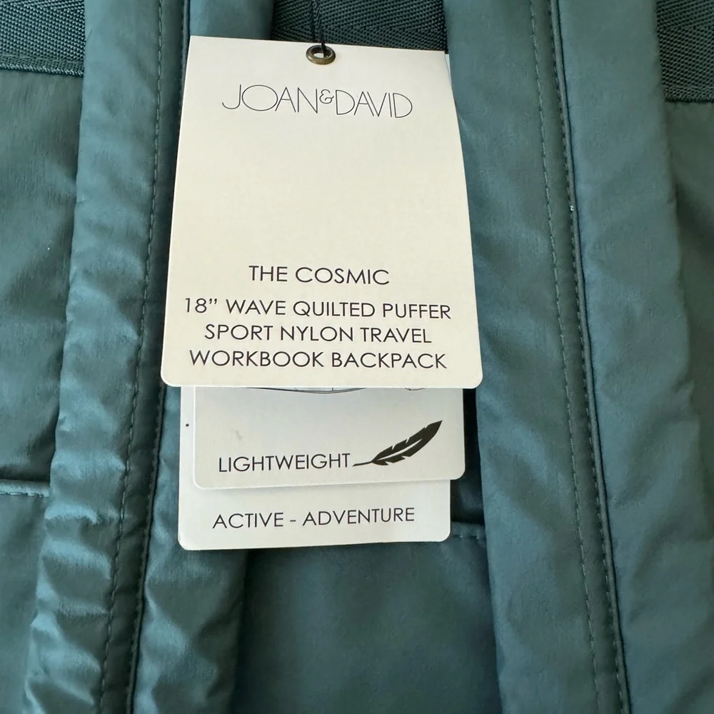 NWT Joan & David The Cosmic 18” wave Quilted Puffer Travel Backpack
